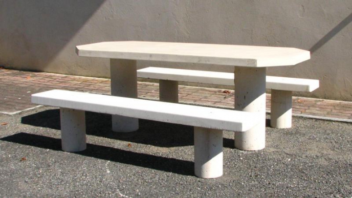 Table pique-nique Lourdes Béton blanc